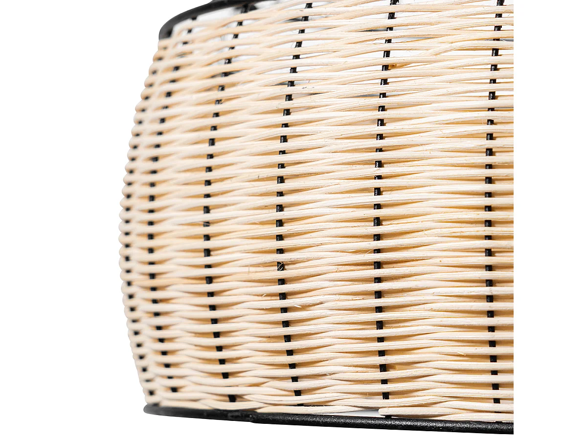 Suspension orientale noire avec rotin 38 cm - Emir