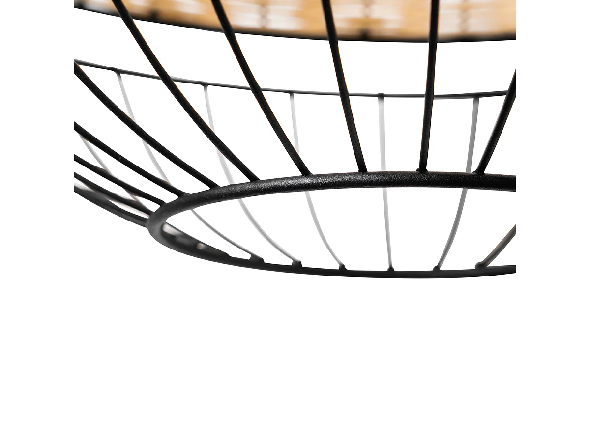 Suspension orientale noire avec rotin 38 cm - Emir