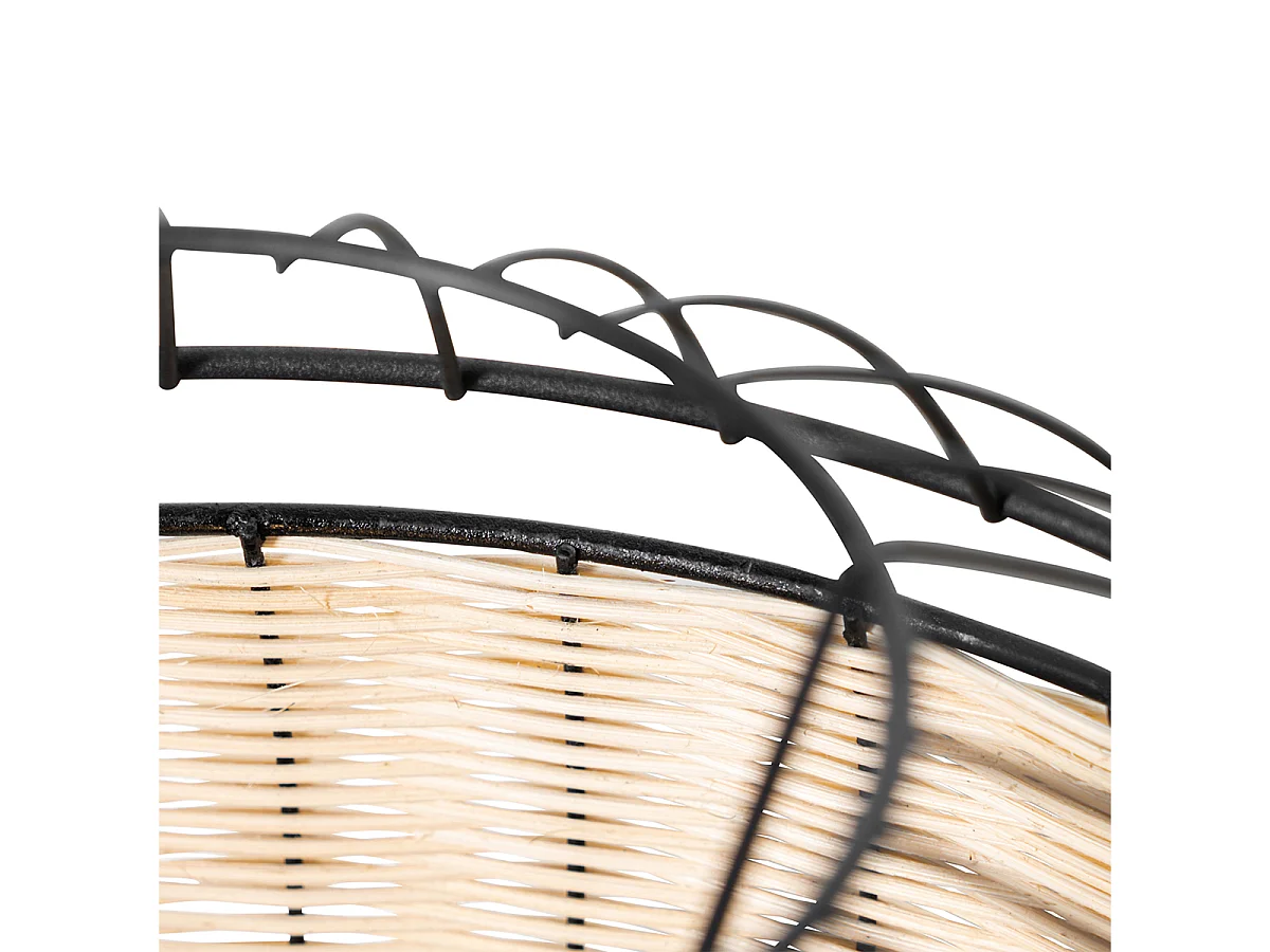 Suspension orientale noire avec rotin 38 cm - Emir