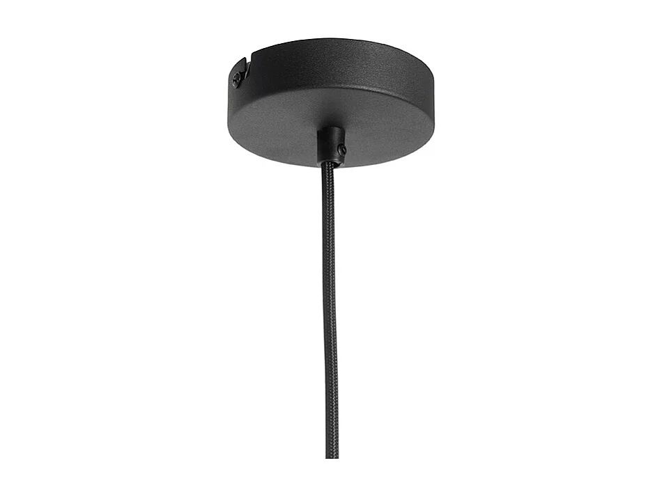 Suspension Art Déco noire avec verre doré 20 cm - Pallon