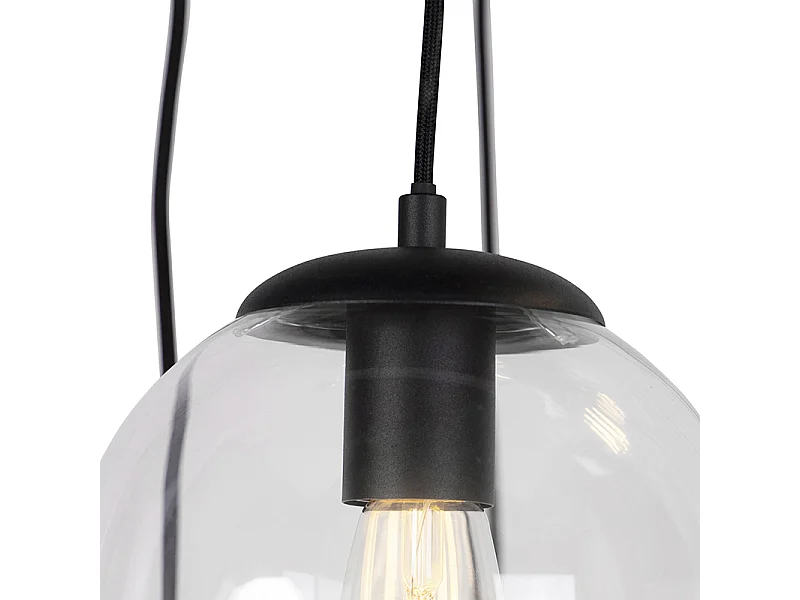 Suspension Art Déco noire 7 lumières - Pallon