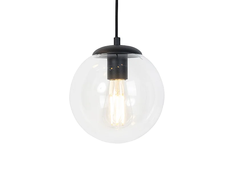 Suspension Art Déco noire 7 lumières - Pallon