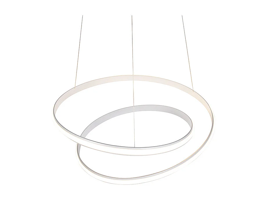 Suspension moderne blanche 74 cm avec LED dimmable - Rowan