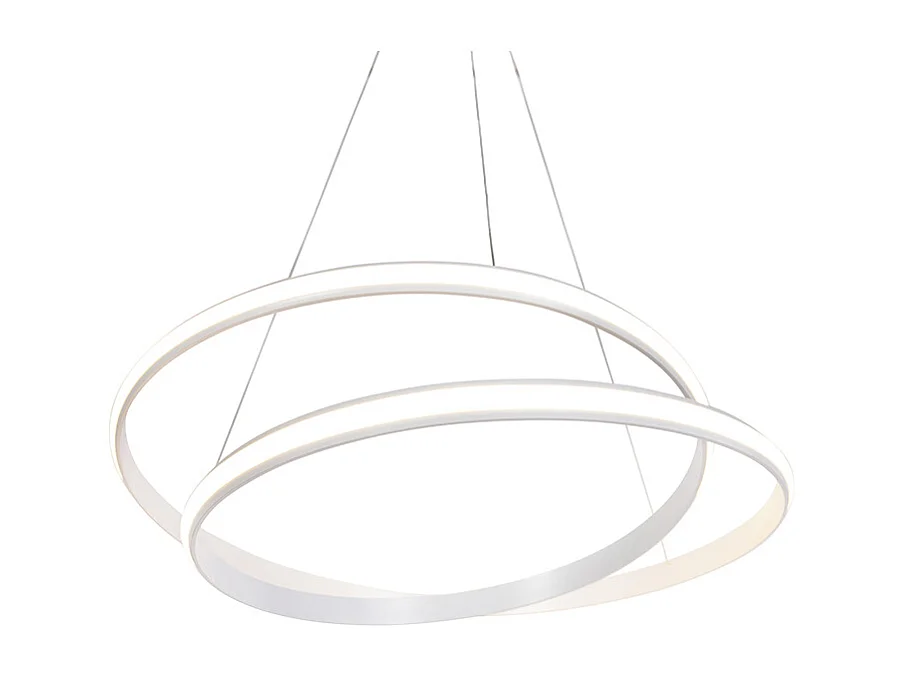 Suspension moderne blanche 74 cm avec LED dimmable - Rowan