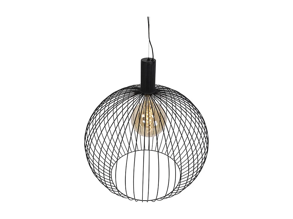 Lampe à suspension design ronde noire 70 cm - Wire Dos