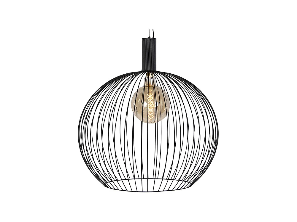 Lampe à suspension design ronde noire 70 cm - Wire Dos
