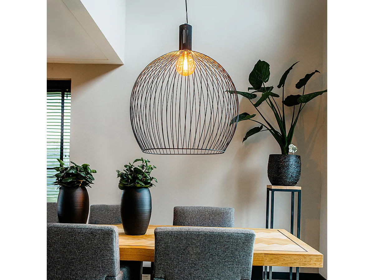 Suspension design ronde noire 70 cm - Dos