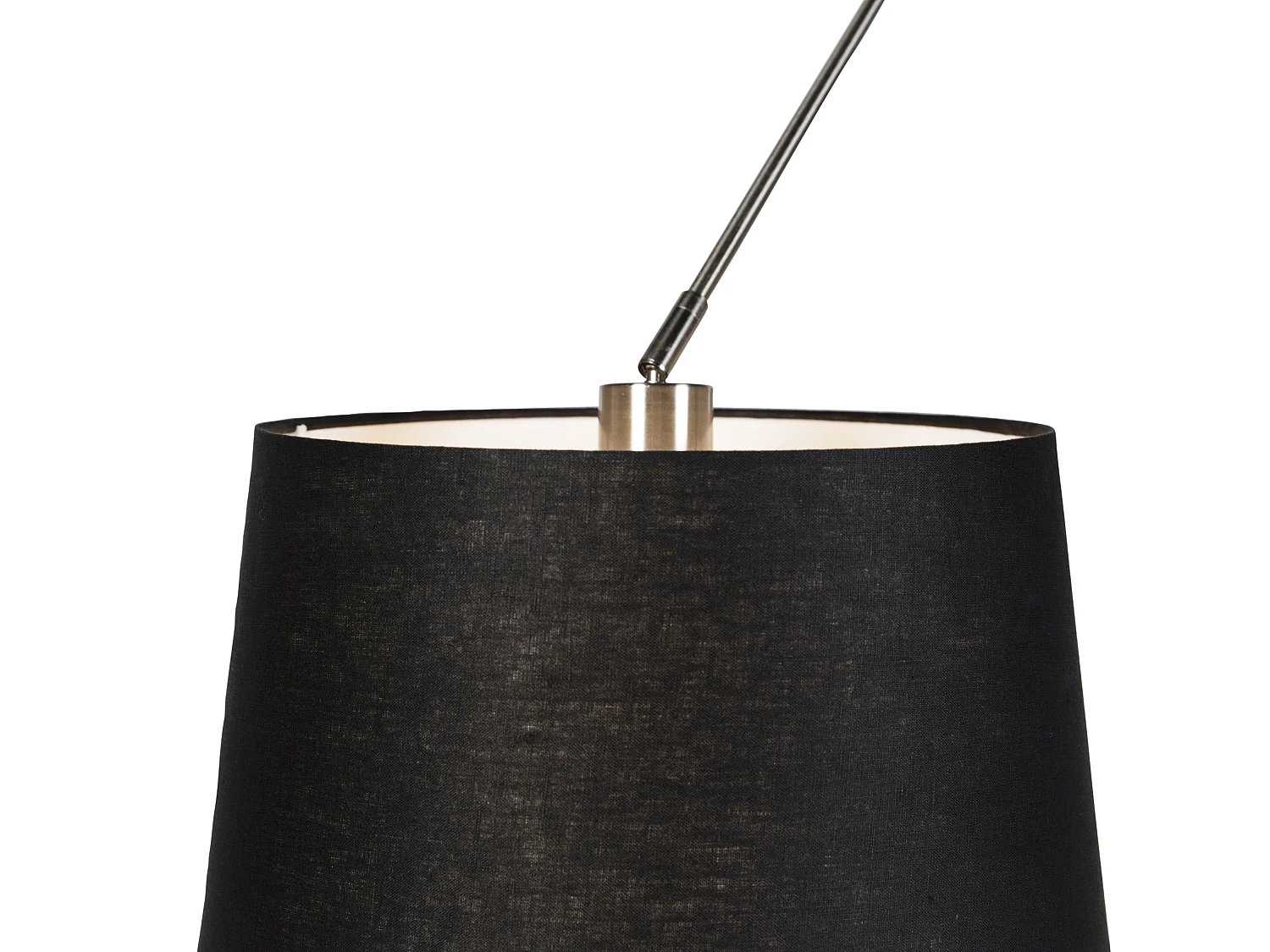 Suspension en acier avec abat-jour en lin noir 35 cm 2 lumières - Blitz