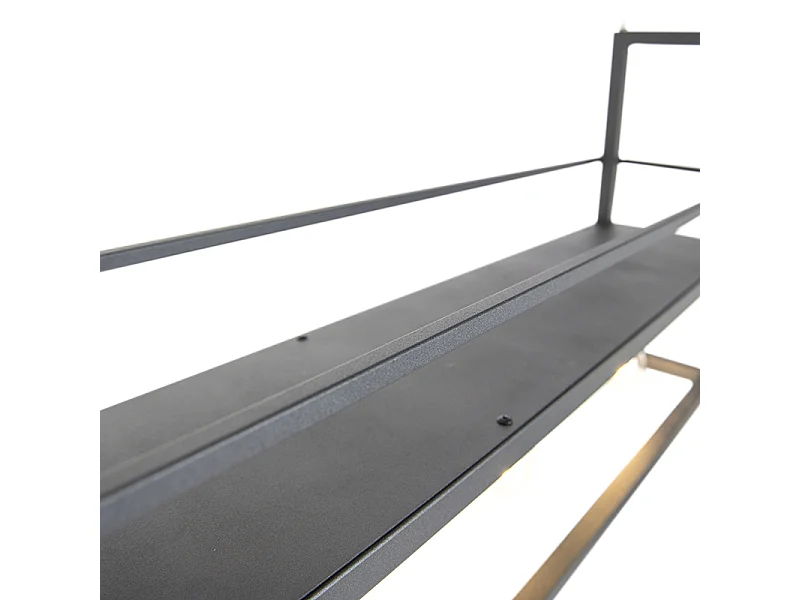 Suspension noire avec étagère 4 lumières - Cage Rack