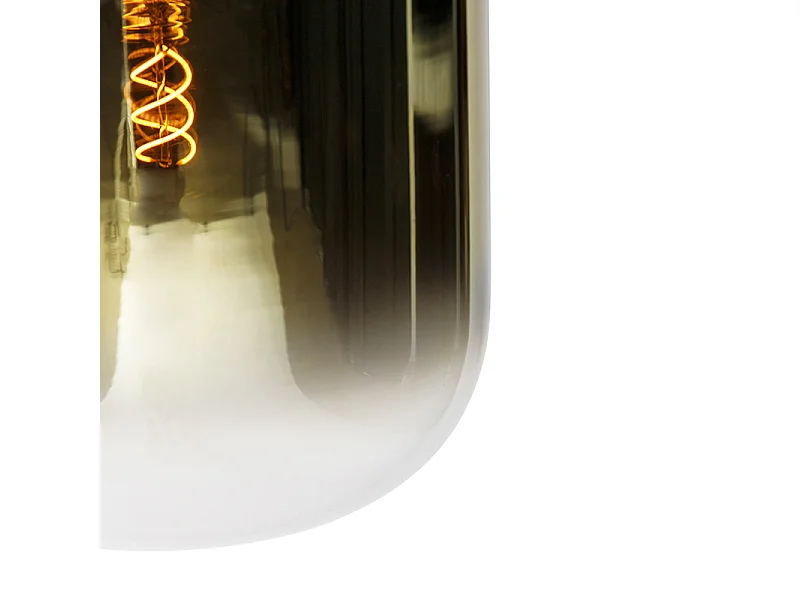 Suspension design noire avec verre doré 2 lumières - Bliss