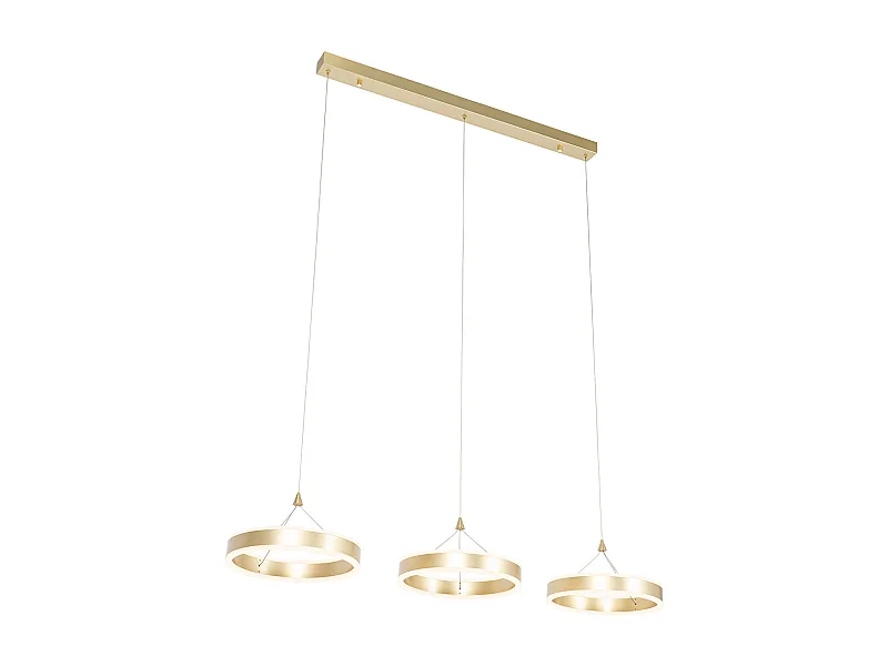 Lampe à suspension oblongue en laiton avec LED dimmable en 3 étapes 3 lumières - Lyani