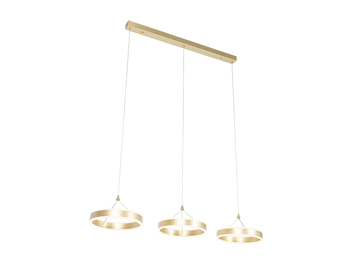 Lampe à suspension oblongue en laiton avec LED dimmable en 3 étapes 3 lumières - Lyani