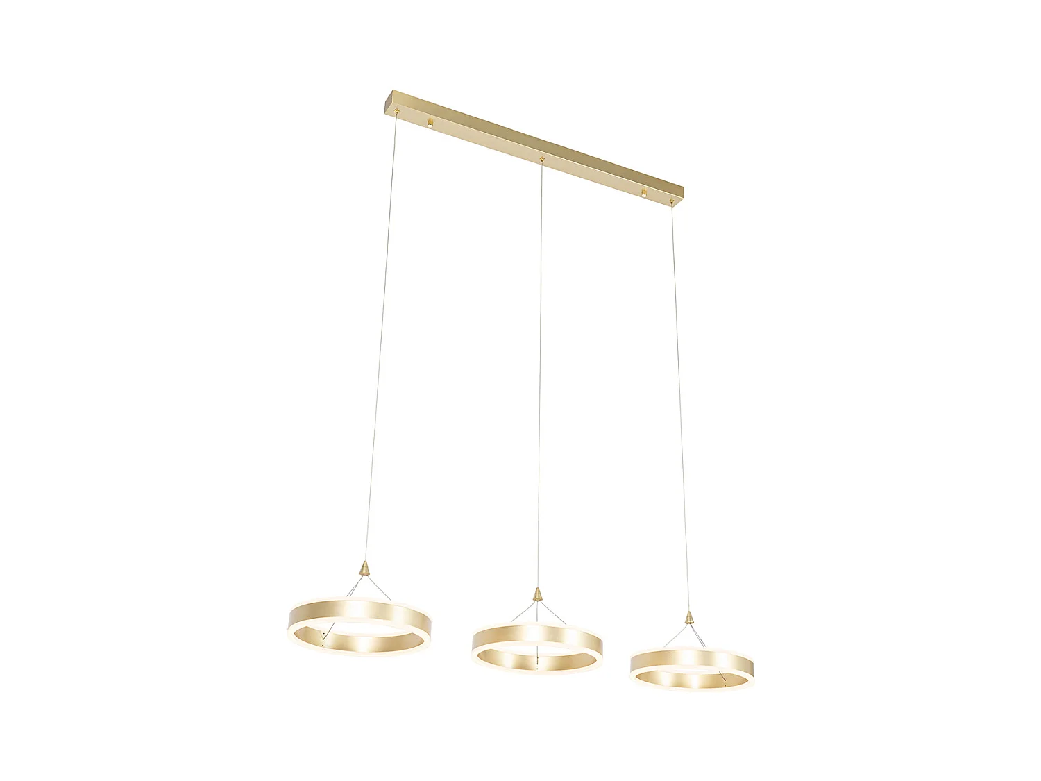 Lampe à suspension oblongue en laiton avec LED dimmable en 3 étapes 3 lumières - Lyani