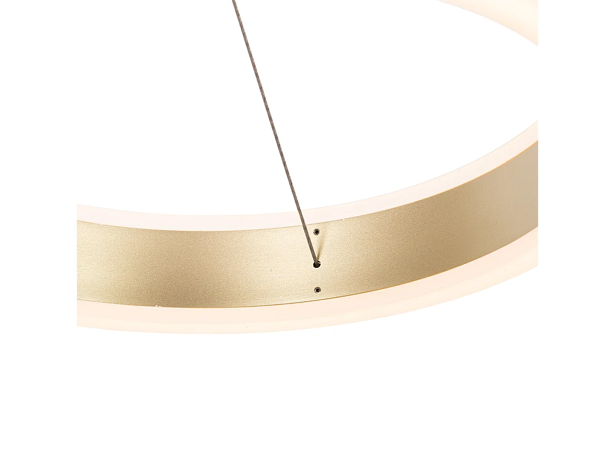 Suspension en laiton rectangulaire avec LED à intensité variable 3 niveaux 3 lumières - Lyani