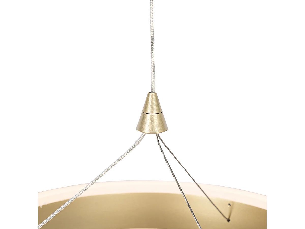 Suspension en laiton rectangulaire avec LED à intensité variable 3 niveaux 3 lumières - Lyani