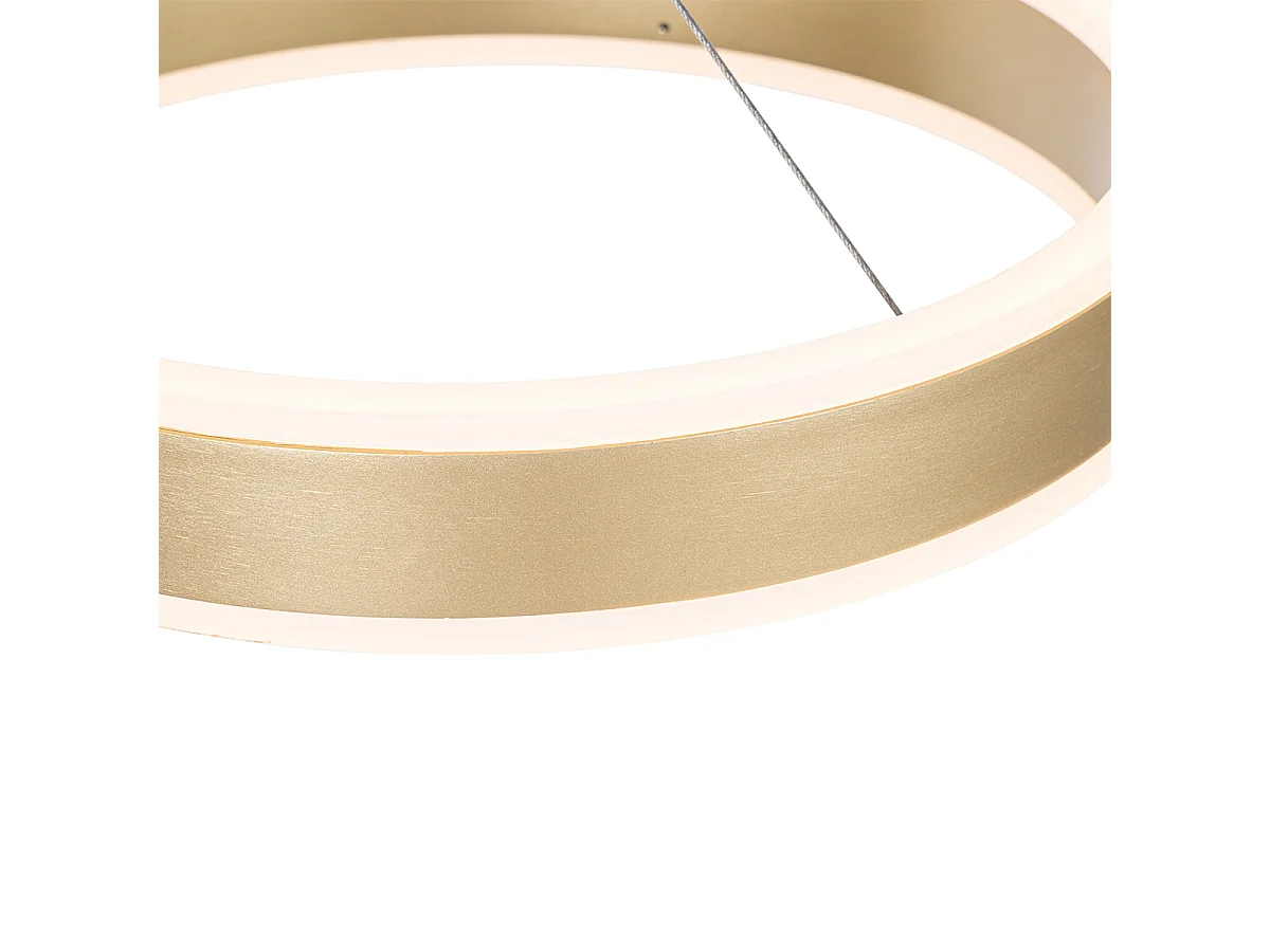 Suspension en laiton rectangulaire avec LED à intensité variable 3 niveaux 3 lumières - Lyani