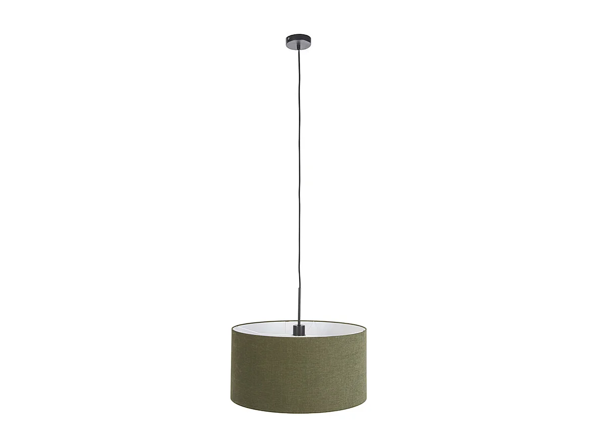 Suspension noire avec abat-jour vert 50 cm - Combi 1