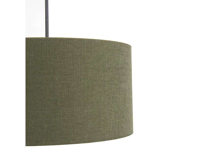 Suspension noire avec abat-jour vert 50 cm - Combi 1