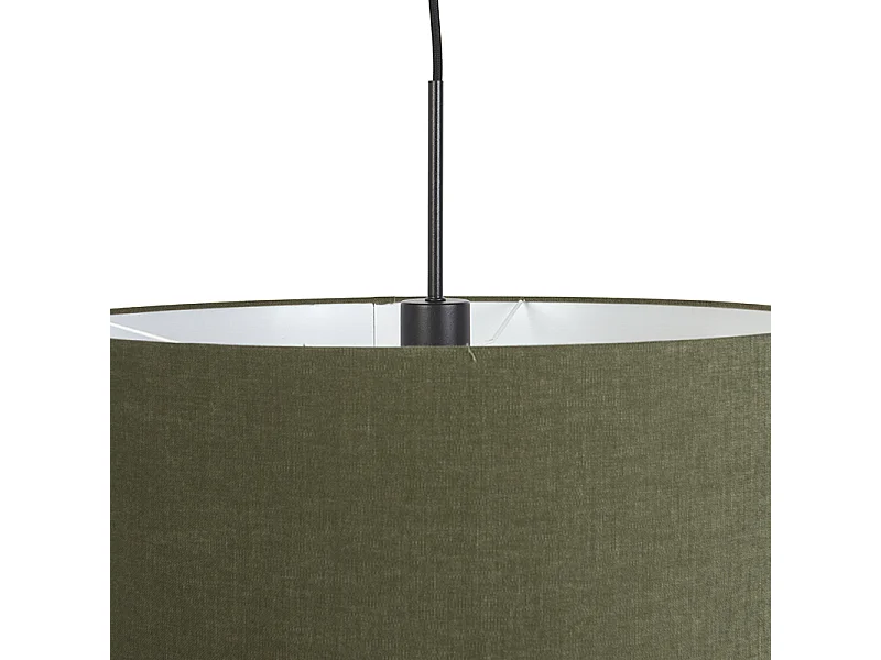 Suspension noire avec abat-jour vert 50 cm - Combi 1