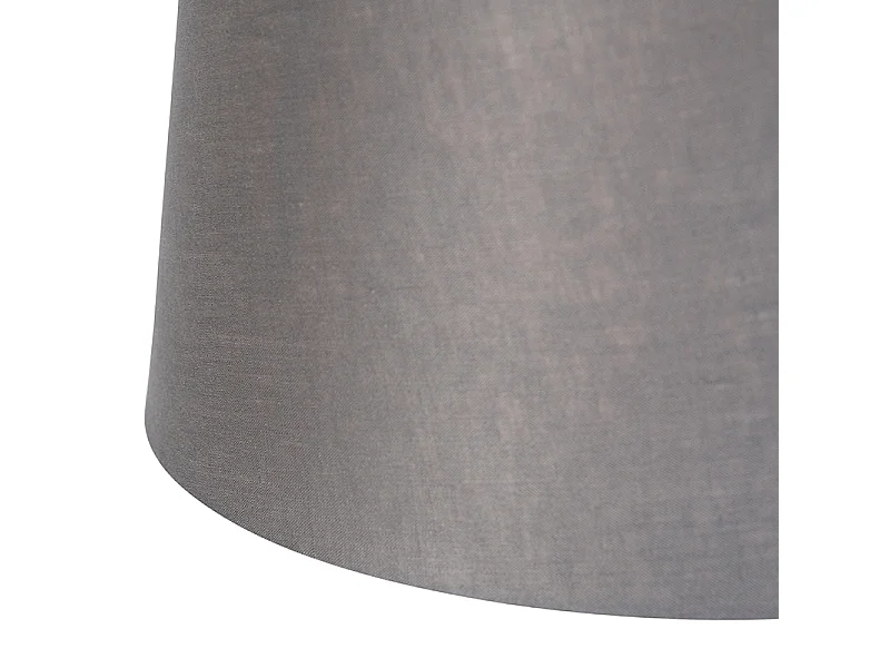 Suspension avec abat-jour en lin gris foncé 35 cm - Acier Blitz II