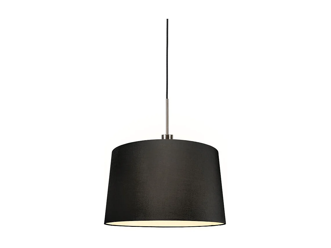 Lampe à suspension moderne en acier avec abat-jour 45 cm noir - Combi 1