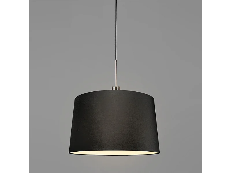Suspension moderne en acier avec abat-jour 45 cm noir - Combi 1