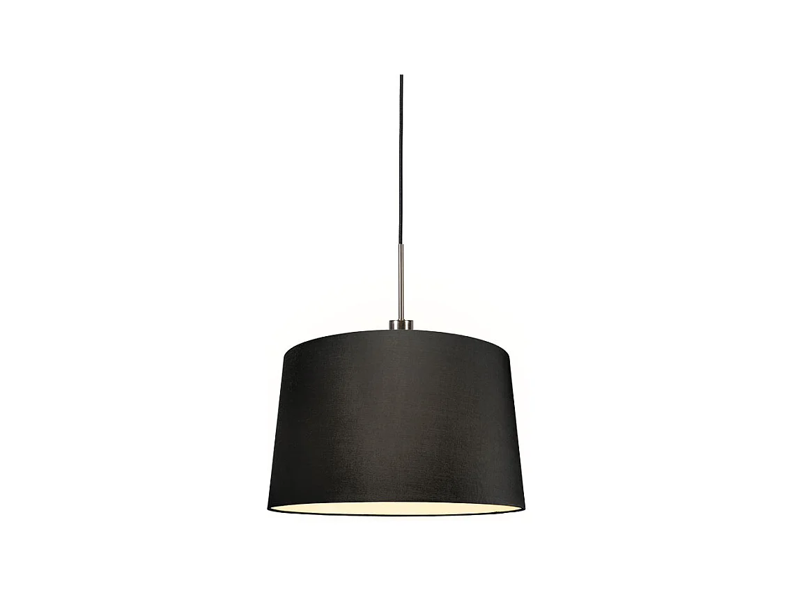 Lampe à suspension moderne en acier avec abat-jour 45 cm noir - Combi 1