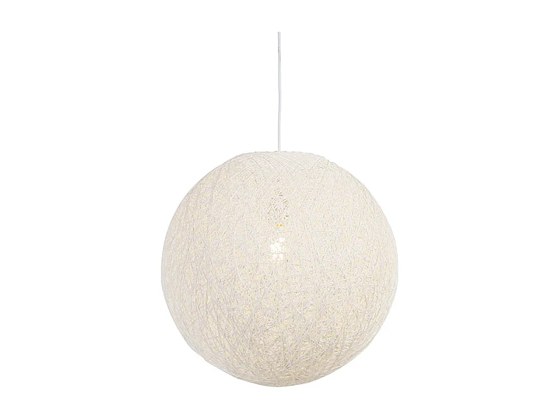 Suspension style campagnard sphère blanche 45cm - Corda