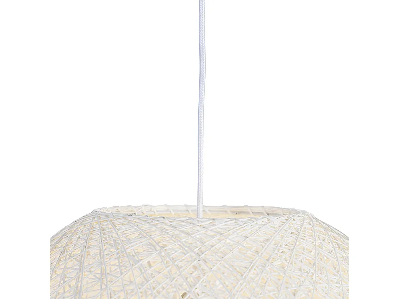 Suspension style campagnard sphère blanche 45cm - Corda