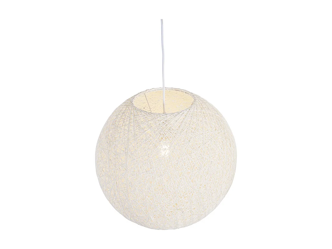 Suspension style campagnard sphère blanche 45cm - Corda