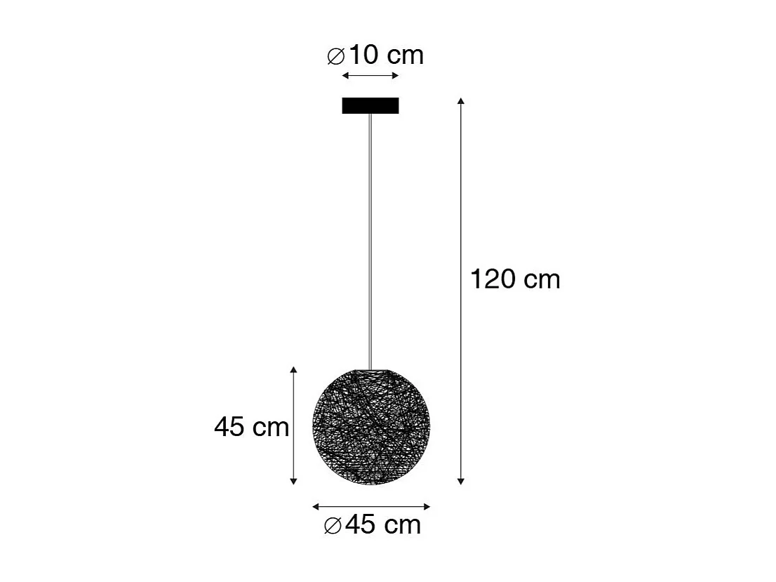 Suspension rustique blanche 45 cm - Corda