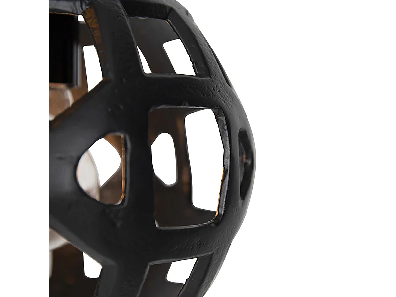 Suspension industrielle noire ronde 3 lumières - Bobby