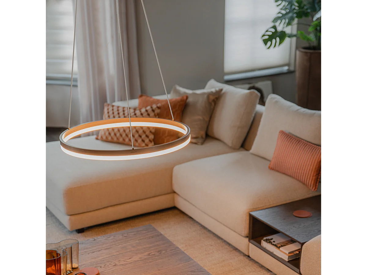 Suspension design bronze 60 cm avec LED dimmable en 3 étapes - Anello
