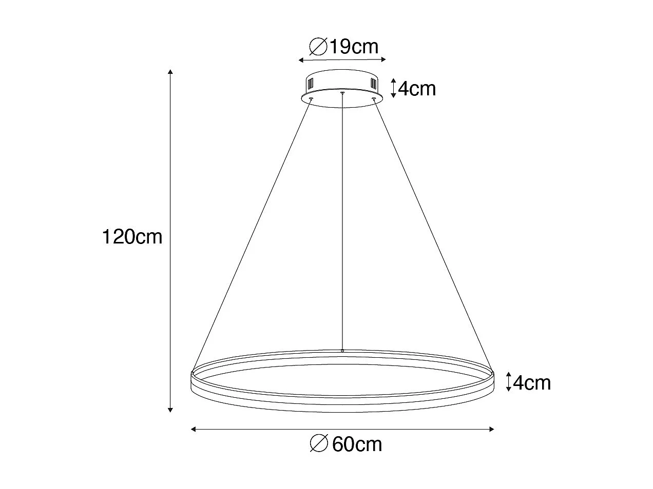 Suspension bronze foncé 60 cm avec LED à intensité variable 3 niveaux - Anello