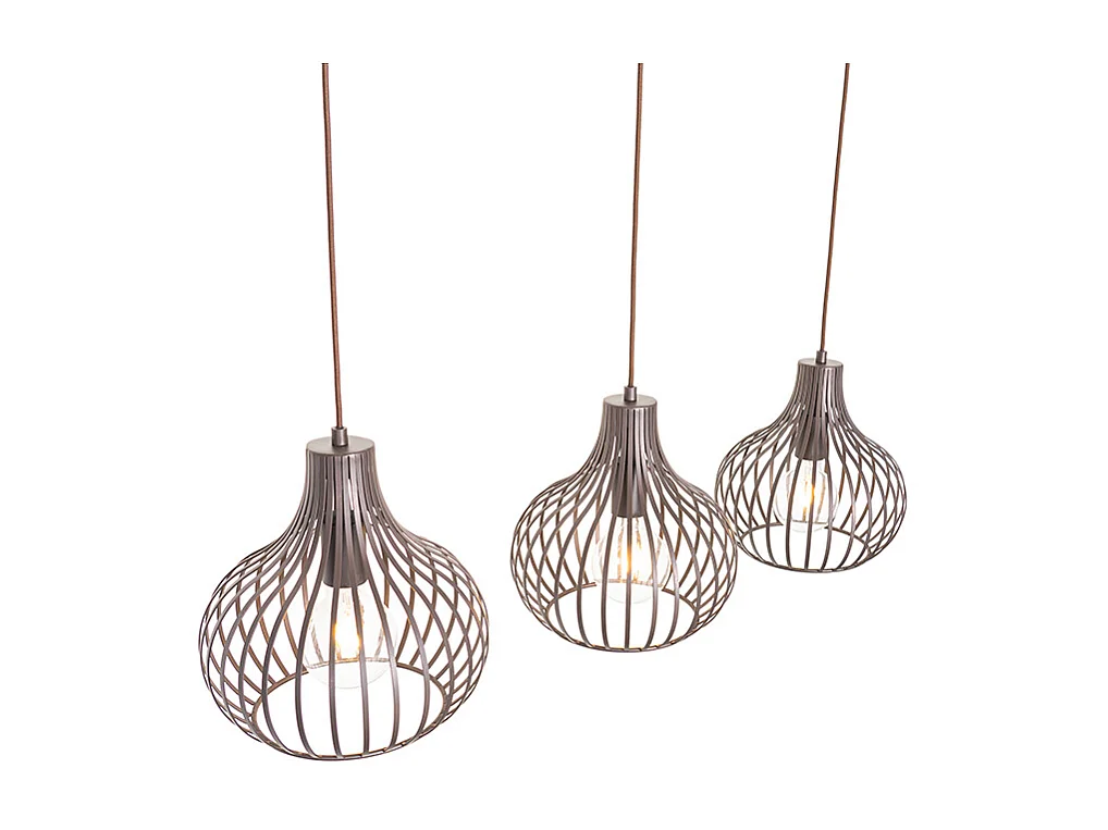 Suspension moderne marron 3 lumières - Sapphira