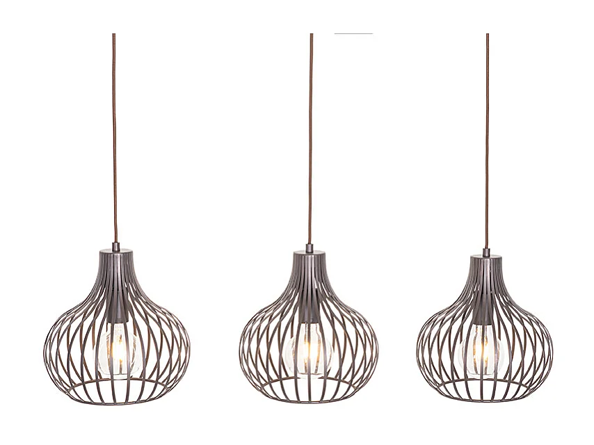 Suspension moderne marron 3 lumières - Sapphira