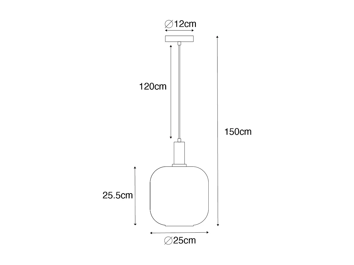 Lampe à suspension design noire avec laiton et verre ambré - Zuzanna