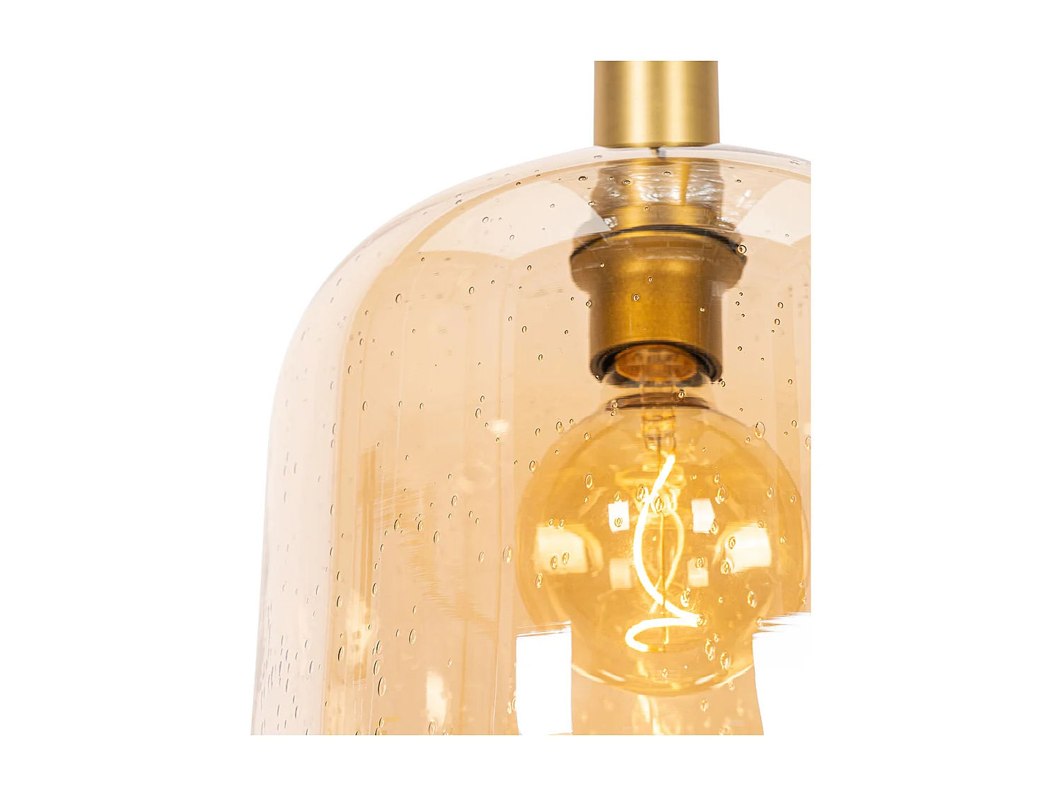 Suspension design noire avec laiton et verre ambré - Zuzanna