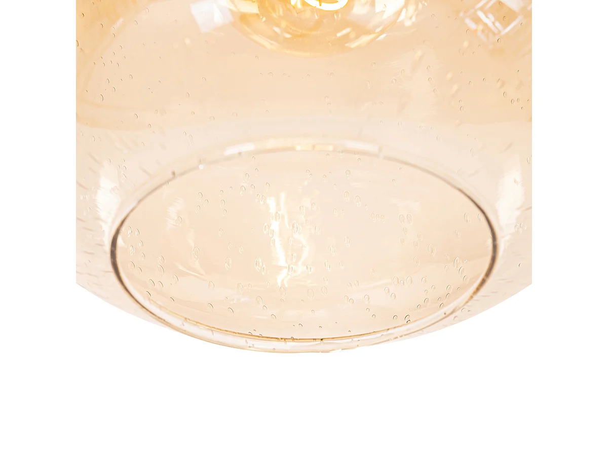 Suspension design noire avec laiton et verre ambré - Zuzanna