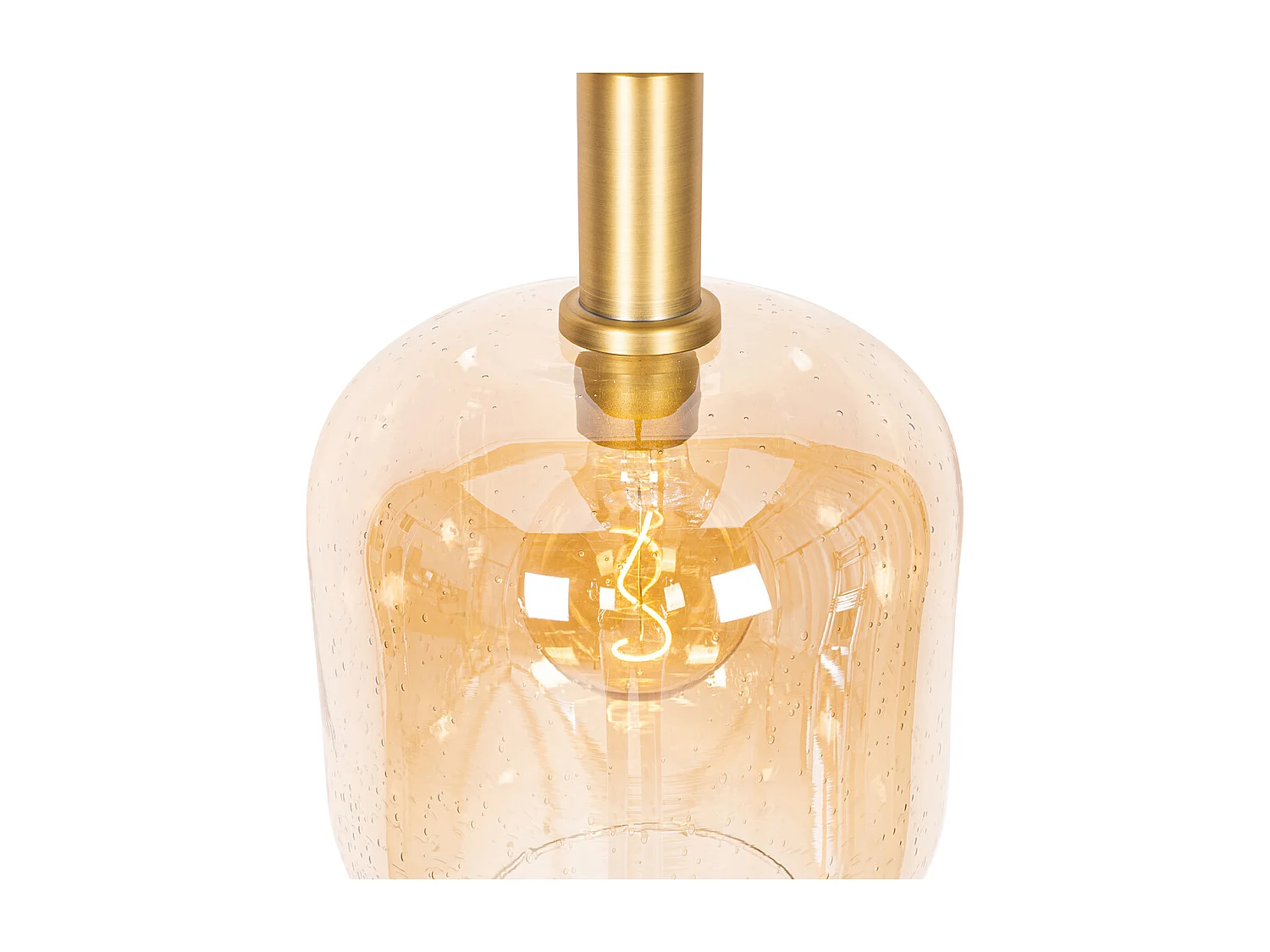 Suspension design noire avec laiton et verre ambré - Zuzanna