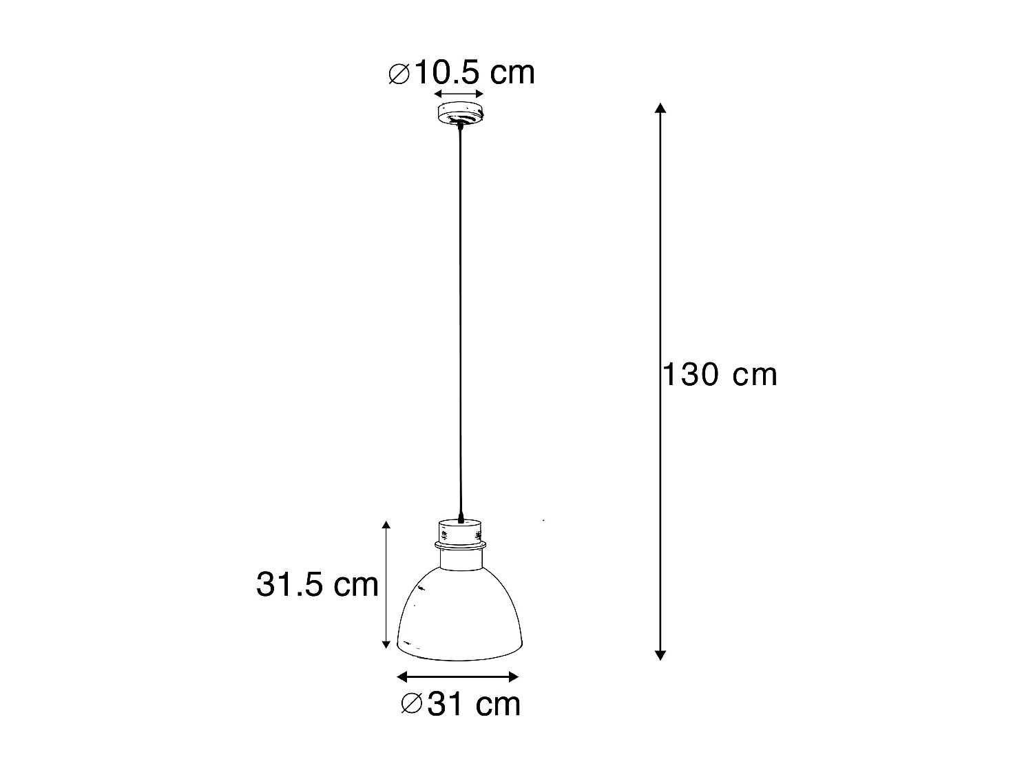 Lampe suspendue Country gris - Dory