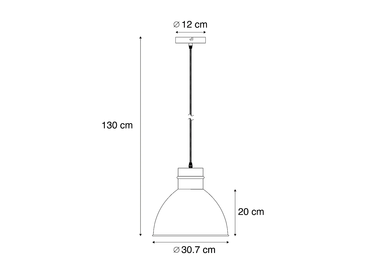 Suspension style campagnard grise - Dory