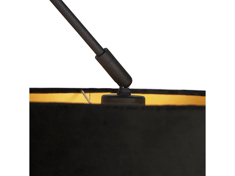 Suspension avec abat-jour en velours noir avec or 35 cm - Blitz I noir