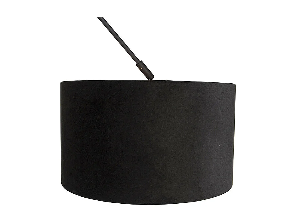 Suspension avec abat-jour en velours noir avec or 35 cm - Blitz I noir