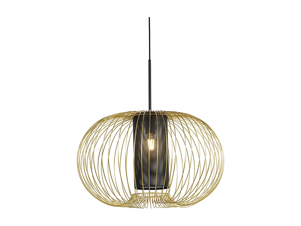 Lampe à suspension design or avec noir 60 cm - Marnie