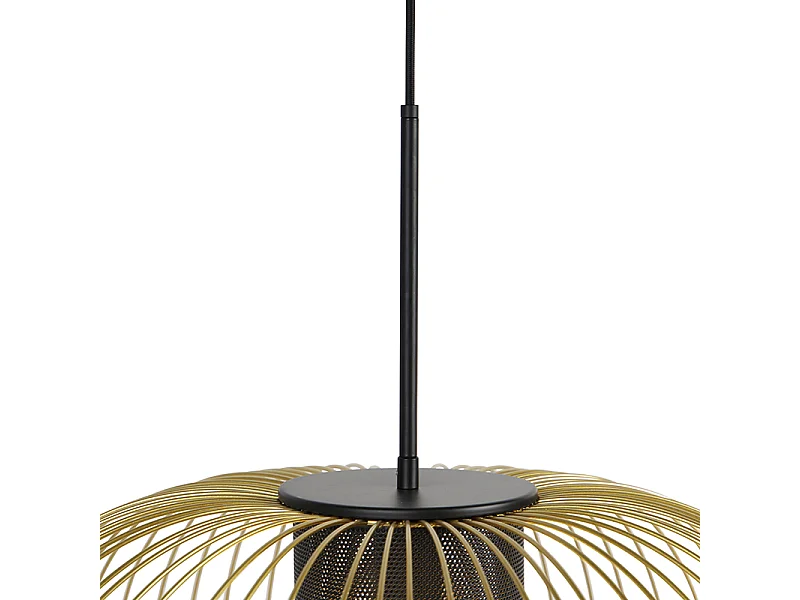Lampe à suspension design or avec noir 60 cm - Marnie