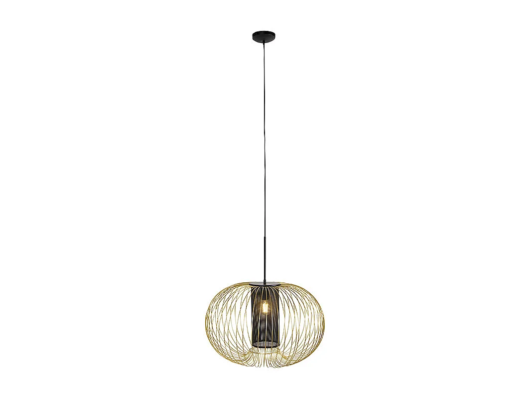 Lampe à suspension design or avec noir 60 cm - Marnie