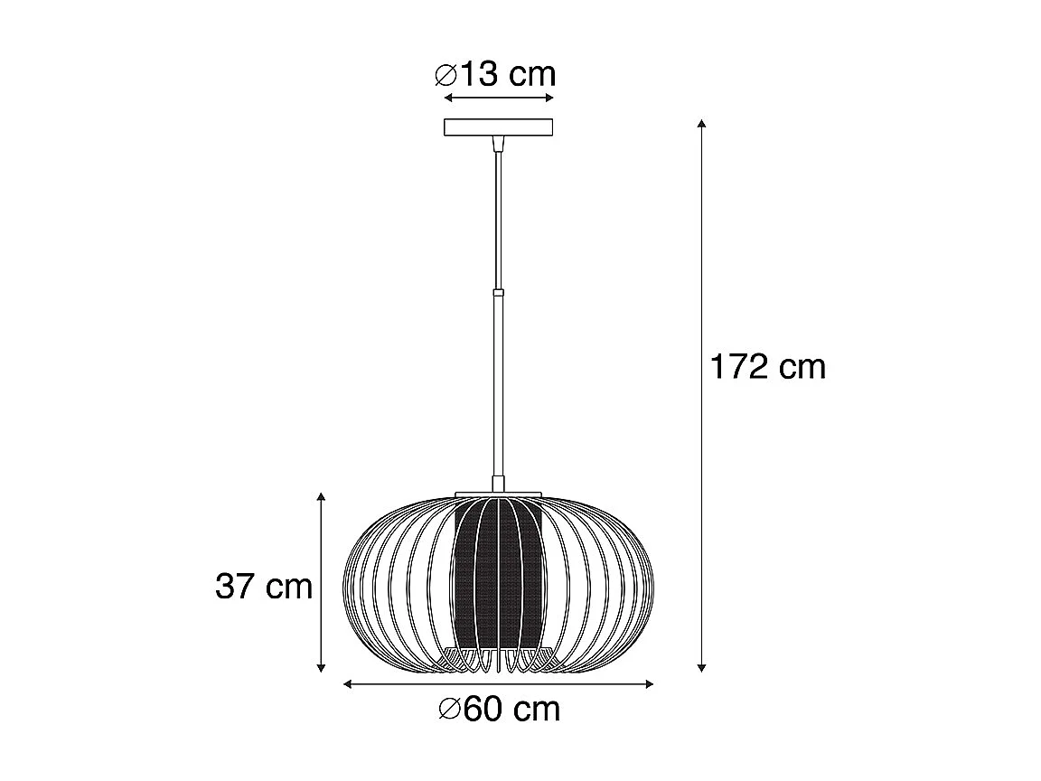 Lampe à suspension design or avec noir 60 cm - Marnie