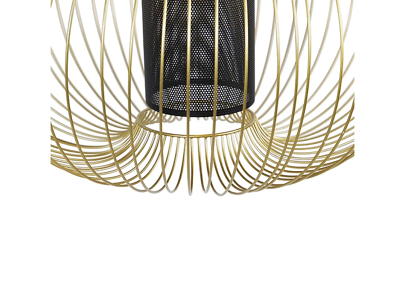 Lampe à suspension design or avec noir 60 cm - Marnie