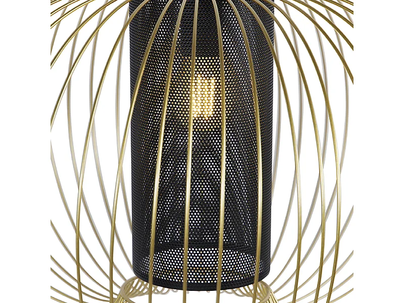 Lampe à suspension design or avec noir 60 cm - Marnie